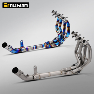 Kawasak ZX4R ZX-4R Custom Exhaust System Modified Titanium Alloy Front Section Steel Carbon Material Boxed Packaging