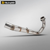 ZONTES 368G/E Motorcycle Exhaust System Modification Stainless Steel Front Section with Carbon Fiber Material