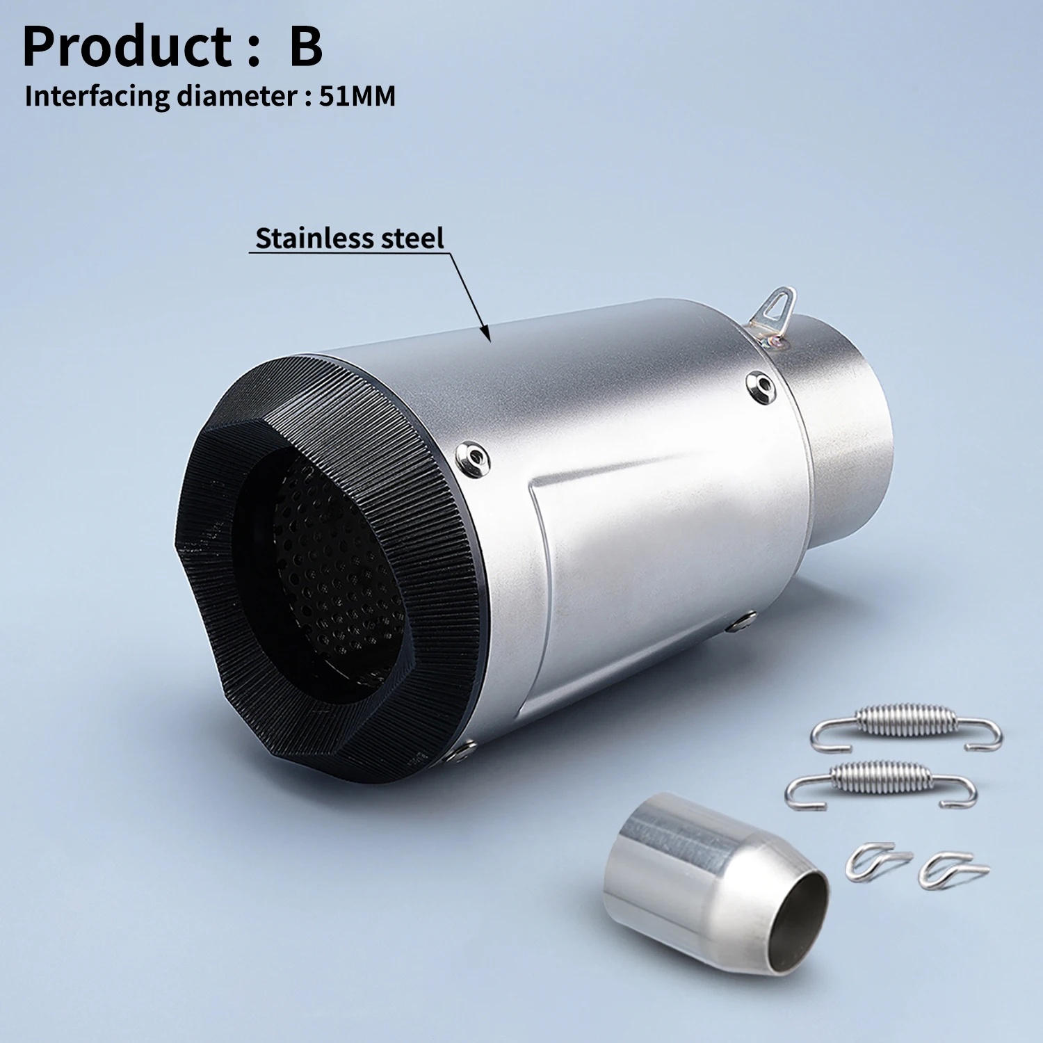 universal motorcycle exhaust pipe muffler silencer chrome