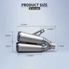 51mm Titanium Alloy Double Escape Outlet Muffler Stainless Steel Motorcycle Exhaust System Modification for ZX25R Z900 S1000R
