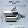 51MM Titanium Alloy Double Escape Muffler Custom Size Universal Motorcycle Exhaust System SC Modification Ninja400 Z800 Z900 New